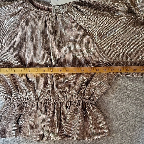 Mille Resort & Travel ,Karis Top Lux Metallic Gold Women's Top Size XXS-M - Picture 11 of 15